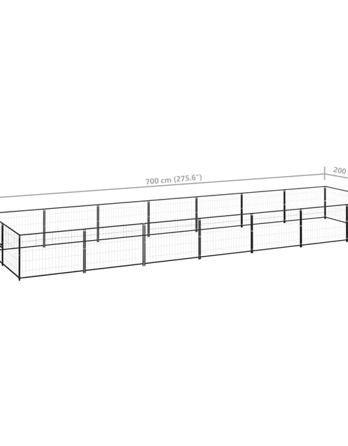 Încărcați imaginea în vizualizatorul Galerie, Padoc pentru câini, negru, 14 m², oțel
