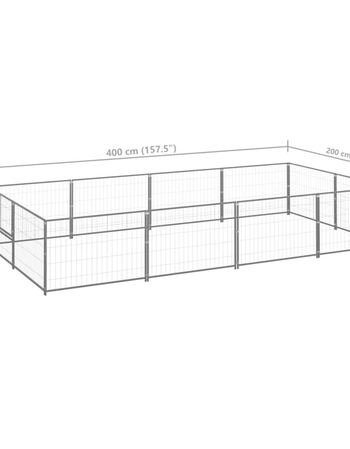 Загрузите изображение в средство просмотра галереи, Padoc pentru câini, argintiu, 8 m², oțel
