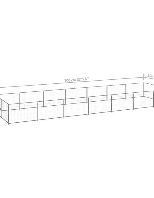 Загрузите изображение в средство просмотра галереи, Padoc pentru câini, argintiu, 14 m², oțel
