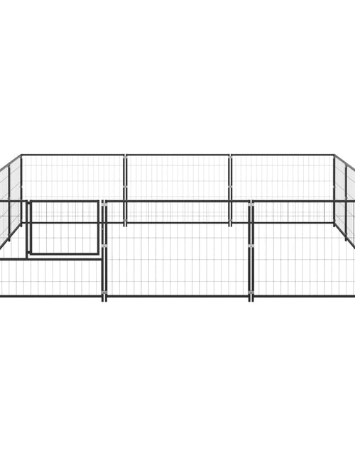 Загрузите изображение в средство просмотра галереи, Padoc pentru câini, negru, 12 m², oțel
