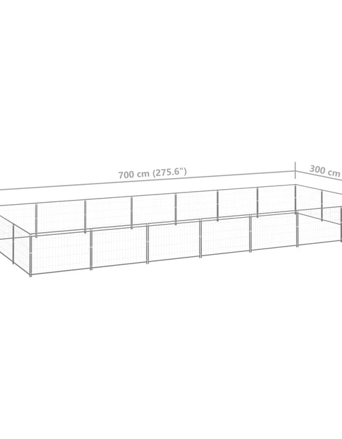 Загрузите изображение в средство просмотра галереи, Padoc pentru câini, argintiu, 21 m², oțel
