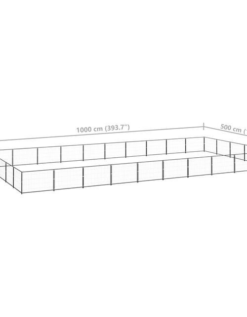 Încărcați imaginea în vizualizatorul Galerie, Padoc pentru câini, negru, 50 m², oțel
