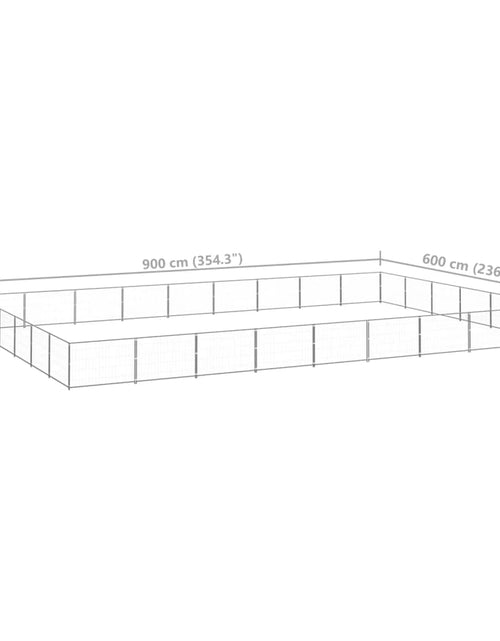 Загрузите изображение в средство просмотра галереи, Padoc pentru câini, argintiu, 54 m², oțel
