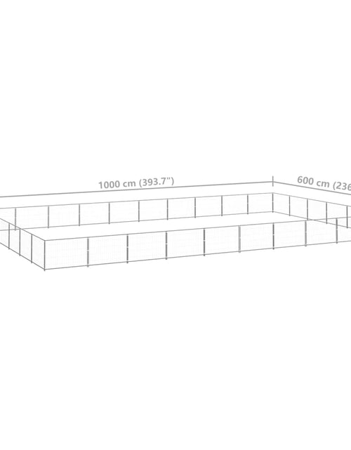 Загрузите изображение в средство просмотра галереи, Padoc pentru câini, argintiu, 60 m², oțel
