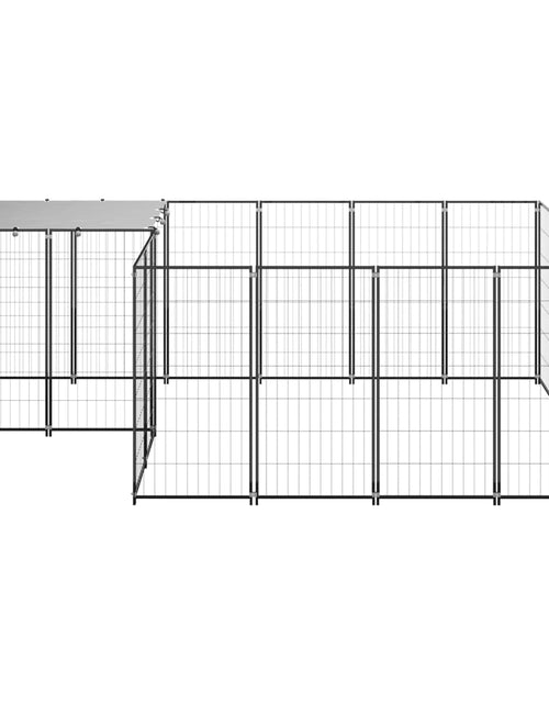 Încărcați imaginea în vizualizatorul Galerie, Padoc pentru câini, negru, 6,05 m², oțel
