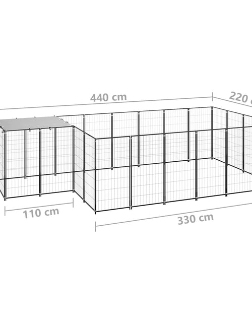 Încărcați imaginea în vizualizatorul Galerie, Padoc pentru câini, negru, 8,47 m², oțel
