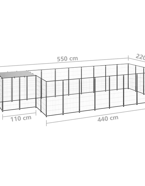 Загрузите изображение в средство просмотра галереи, Padoc pentru câini, negru, 10,89 m², oțel
