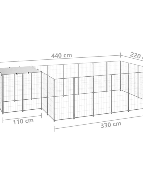 Încărcați imaginea în vizualizatorul Galerie, Padoc pentru câini, argintiu, 8,47 m², oțel
