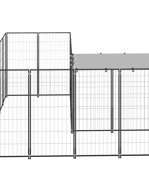 Încărcați imaginea în vizualizatorul Galerie, Padoc pentru câini, negru, 4,84 m², oțel

