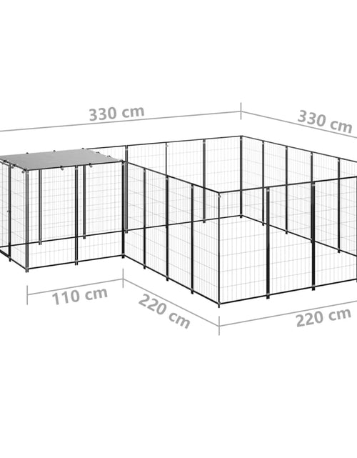 Încărcați imaginea în vizualizatorul Galerie, Padoc pentru câini, negru, 8,47 m², oțel
