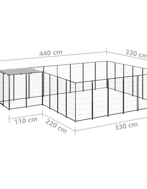 Загрузите изображение в средство просмотра галереи, Padoc pentru câini, negru, 12,1 m², oțel
