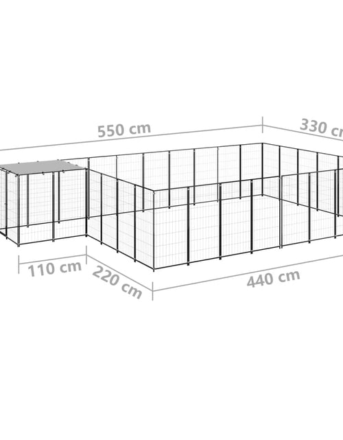 Încărcați imaginea în vizualizatorul Galerie, Padoc pentru câini, negru, 15,73 m², oțel
