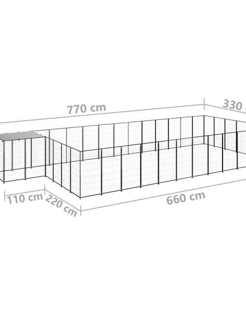 Încărcați imaginea în vizualizatorul Galerie, Padoc pentru câini, negru, 22,99 m², oțel
