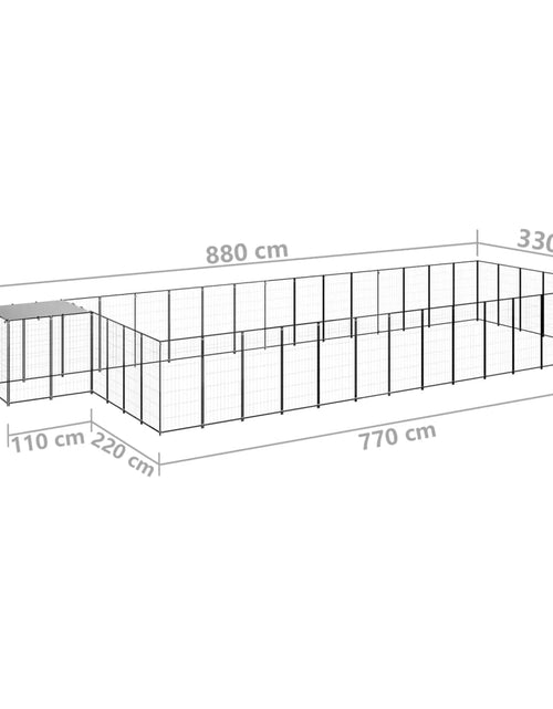 Încărcați imaginea în vizualizatorul Galerie, Padoc pentru câini, negru, 26,62 m², oțel
