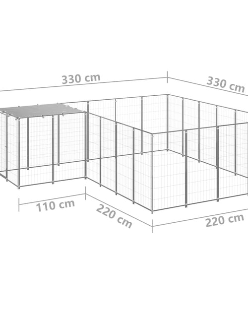 Încărcați imaginea în vizualizatorul Galerie, Padoc pentru câini, argintiu, 8,47 m², oțel
