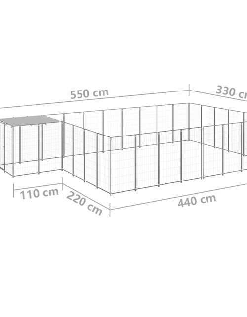 Загрузите изображение в средство просмотра галереи, Padoc pentru câini, argintiu, 15,73 m², oțel
