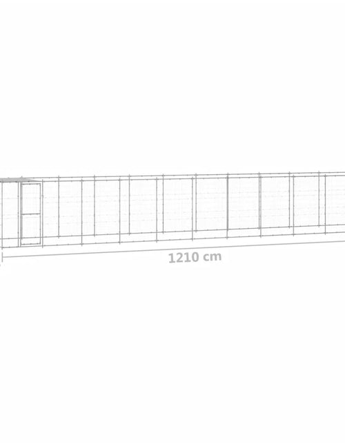 Încărcați imaginea în vizualizatorul Galerie, Padoc câini de exterior cu acoperiș, 26,62 m², oțel galvanizat
