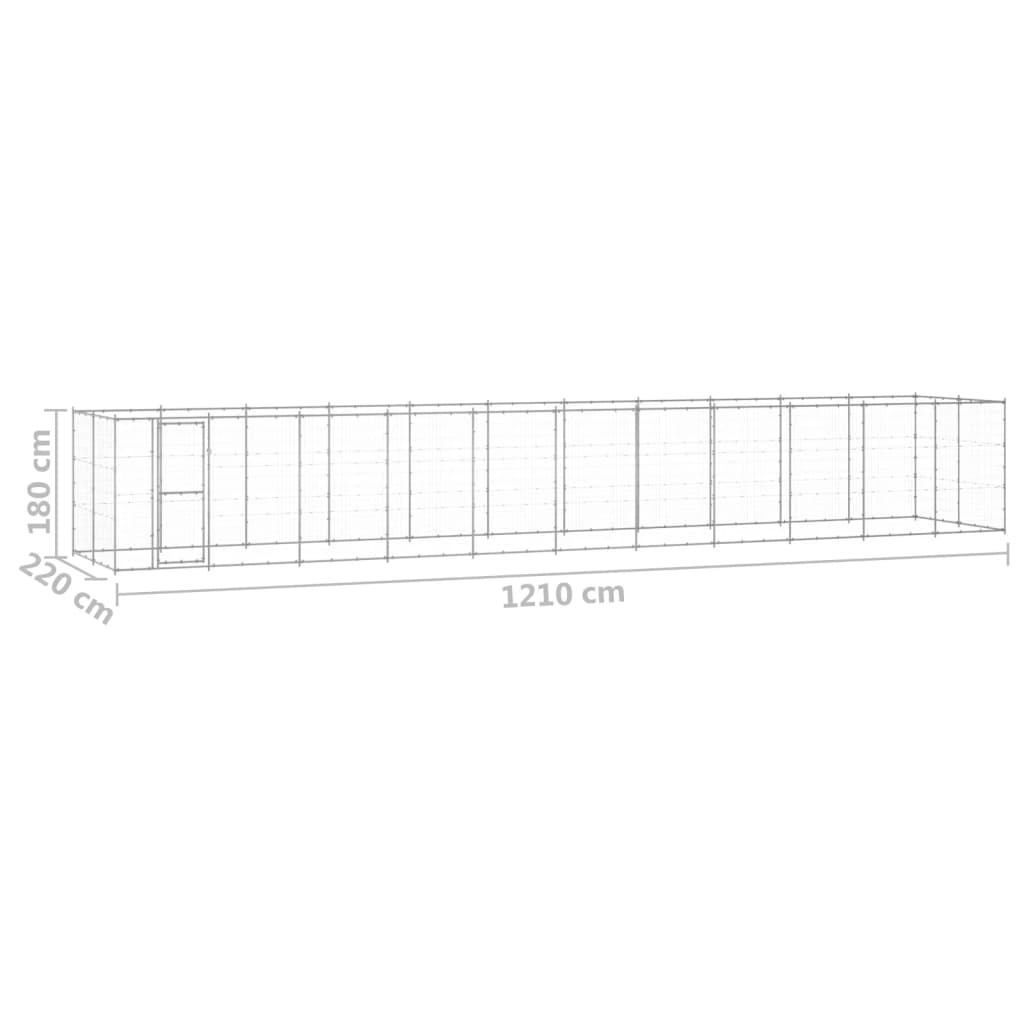 Padoc pentru câini de exterior, 26,62 m², oțel galvanizat