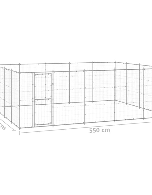 Încărcați imaginea în vizualizatorul Galerie, Padoc pentru câini de exterior, 24,2 m², oțel galvanizat
