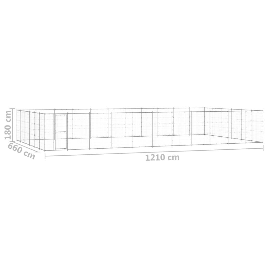 Padoc pentru câini de exterior, 79,86 m², oțel galvanizat