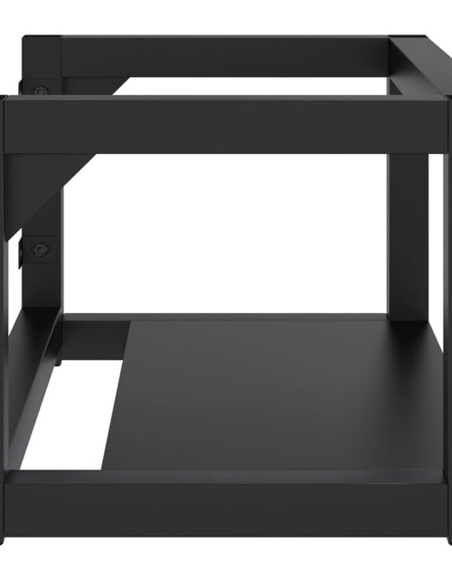 Загрузите изображение в средство просмотра галереи, Cadru chiuvetă de baie pentru perete, negru, 59x38x31 cm, fier - Lando
