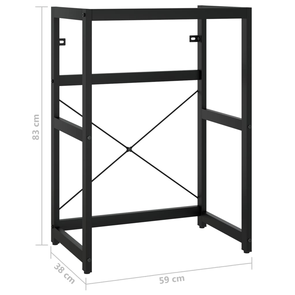 Cadru chiuvetă de baie, negru, 59x38x83 cm, fier - Lando