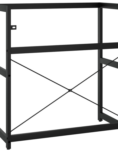 Загрузите изображение в средство просмотра галереи, Cadru chiuvetă de baie, negru, 79x38x83 cm, fier - Lando
