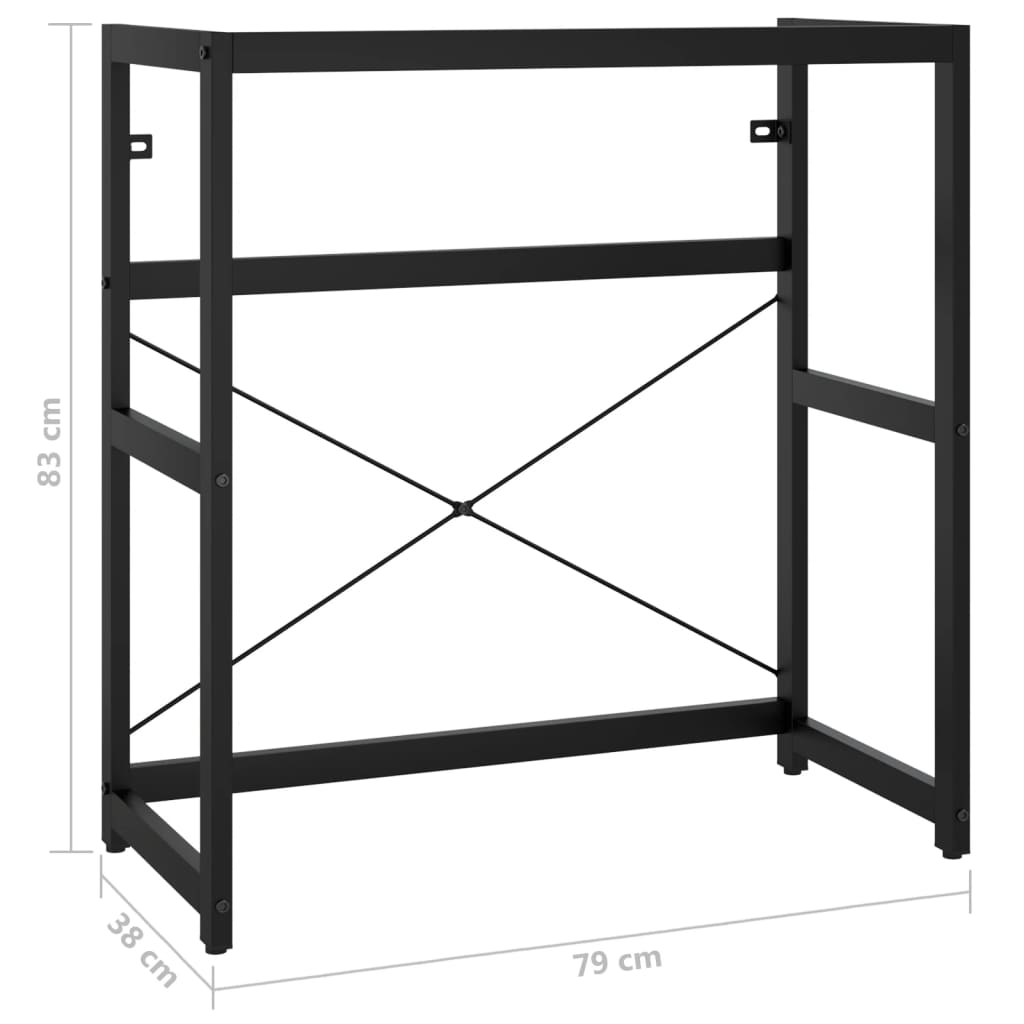 Cadru chiuvetă de baie, negru, 79x38x83 cm, fier - Lando