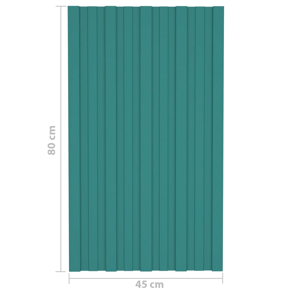 Panouri pentru acoperiș, 36 buc.,verde, 80x45cm oțel galvanizat