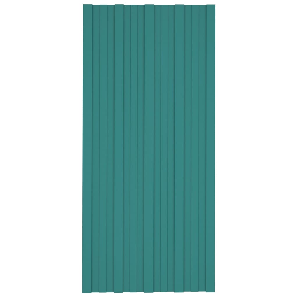 Panouri pentru acoperiș 12 buc. verde 100x45 cm oțel galvanizat