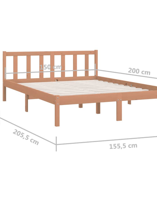 Загрузите изображение в средство просмотра галереи, Cadru de pat King Size, maro miere, 150x200 cm, lemn masiv pin
