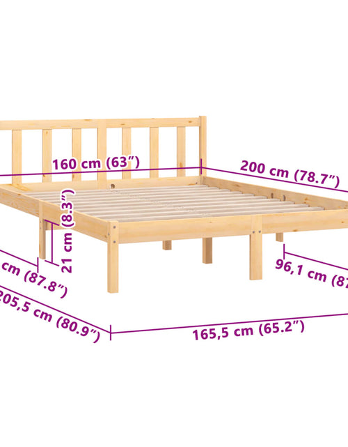 Загрузите изображение в средство просмотра галереи, Cadru de pat, 160x200 cm, lemn masiv de pin
