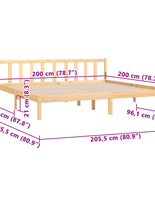 Загрузите изображение в средство просмотра галереи, Cadru de pat, 200x200 cm, lemn masiv de pin
