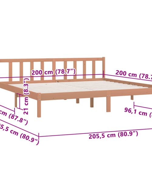 Încărcați imaginea în vizualizatorul Galerie, Cadru de pat, maro miere, 200x200 cm, lemn masiv de pin
