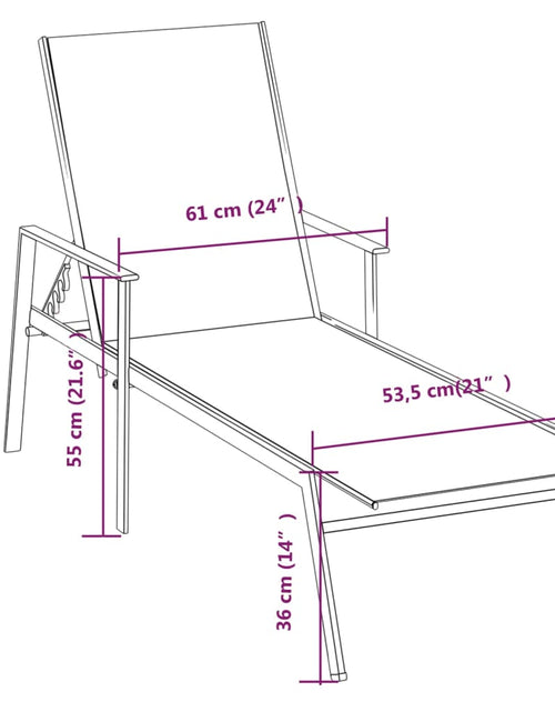 Încărcați imaginea în vizualizatorul Galerie, Șezlong, crem, oțel și țesătură de textilenă
