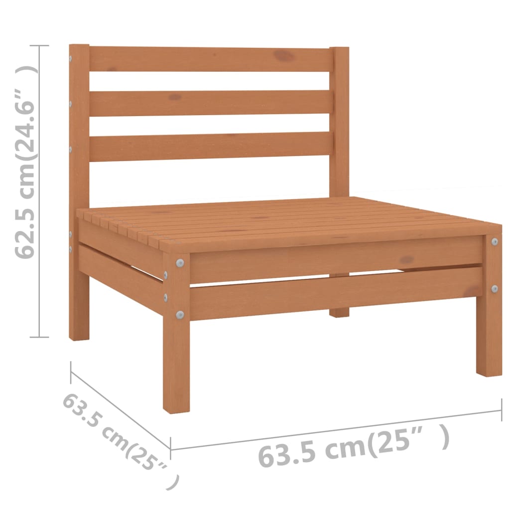 Set mobilier de grădină, 12 piese, maro miere, lemn masiv pin - Lando