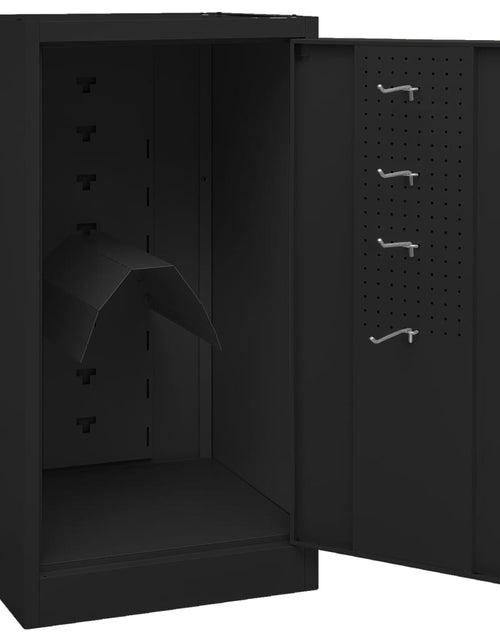 Încărcați imaginea în vizualizatorul Galerie, Dulap pentru șa, negru, 53x53x105 cm, oțel
