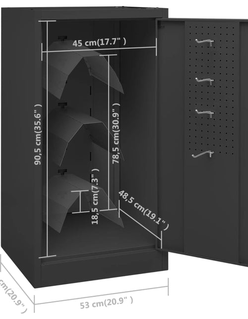 Încărcați imaginea în vizualizatorul Galerie, Dulap pentru șa, antracit, 53x53x105 cm, oțel
