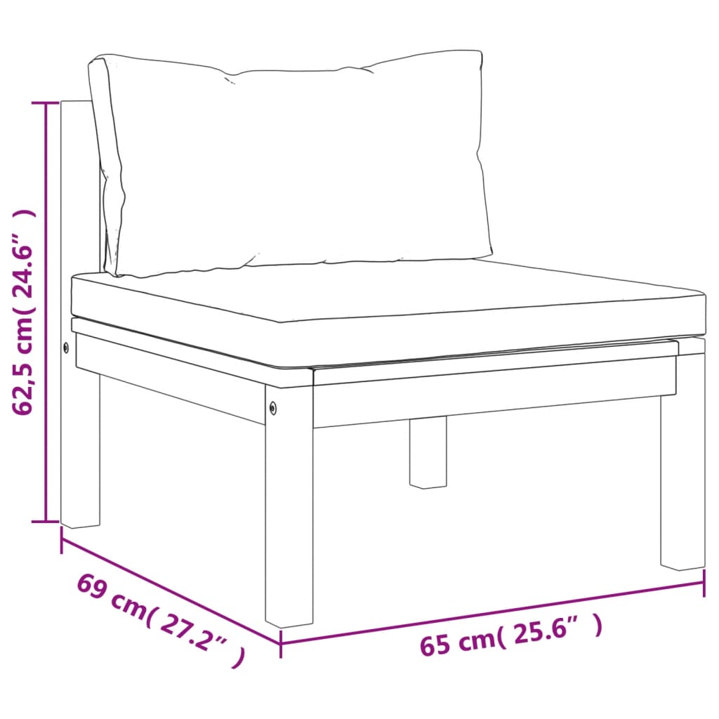 Set mobilier grădină cu perne crem 12 piese lemn masiv acacia