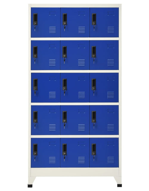 Загрузите изображение в средство просмотра галереи, Fișet, gri și albastru, 90x40x180 cm, oțel

