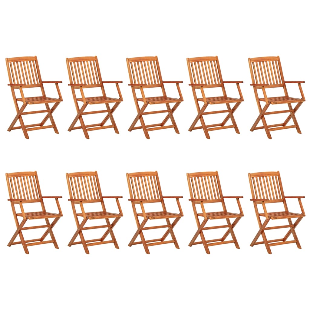 Set mobilier de grădină 11 piese 280x90x75cm, lemn masiv acacia