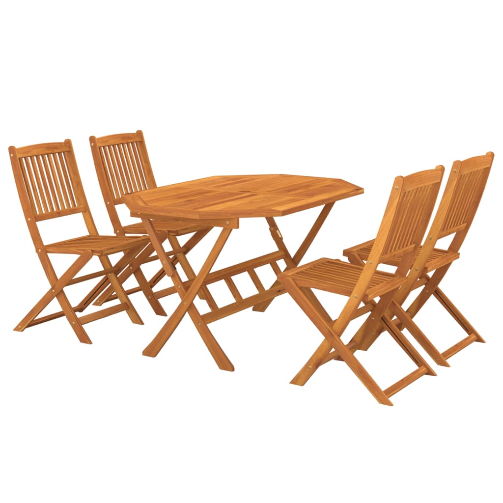 Set mobilier de grădină, 5 piese, lemn masiv de acacia