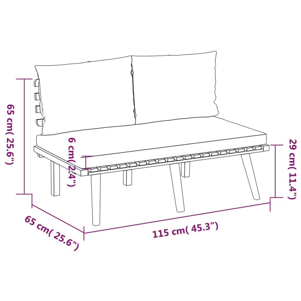 Set mobilier de grădină cu perne, 5 piese, lemn masiv de acacia - Lando