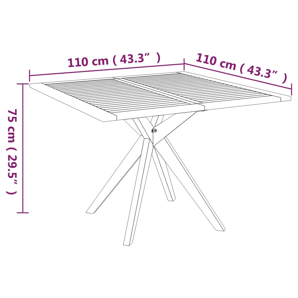 Set mobilier de grădină, 5 piese, lemn masiv de acacia