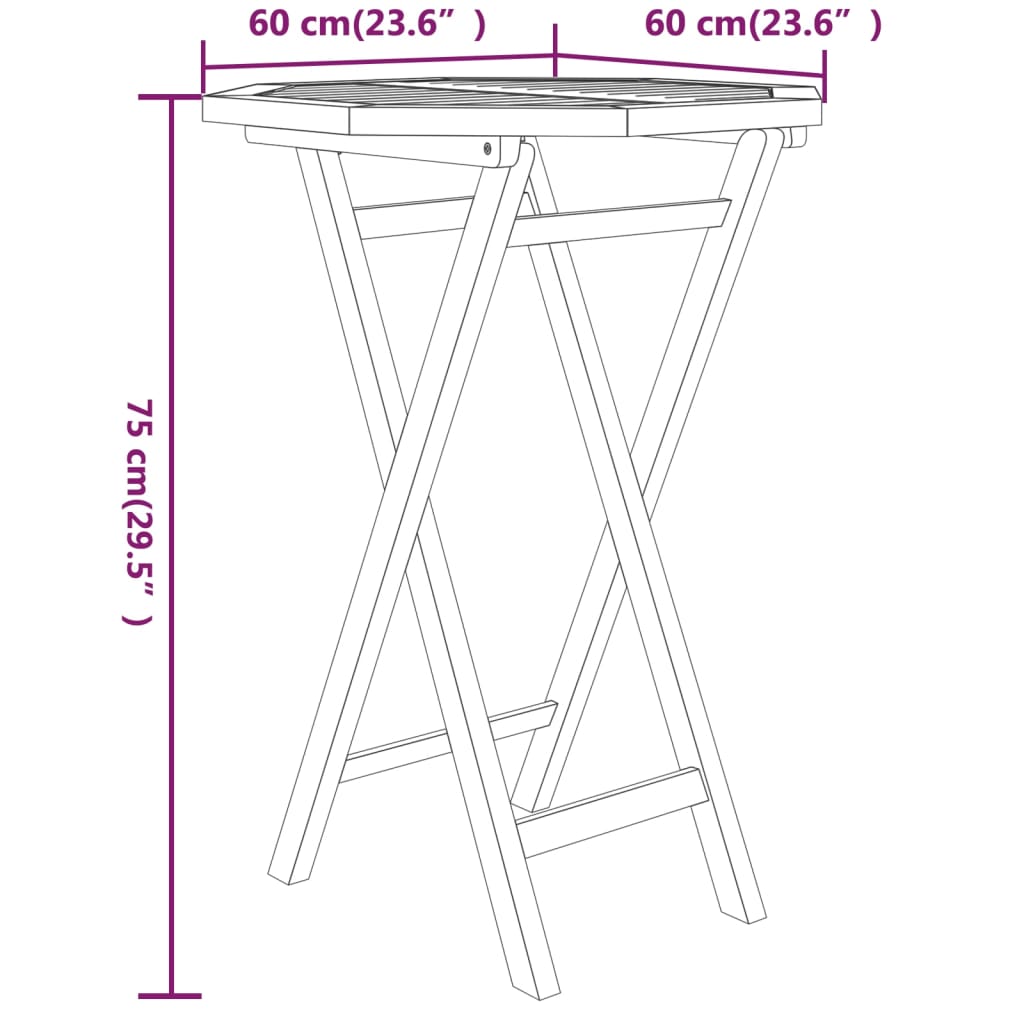 Set mobilier de grădină, 3 piese, lemn masiv de tec - Lando