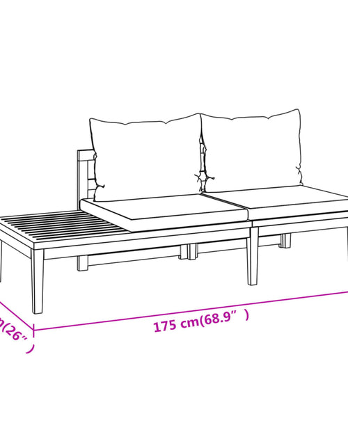 Загрузите изображение в средство просмотра галереи, Set mobilier grădină perne alb/crem, 3 piese, lemn de acacia
