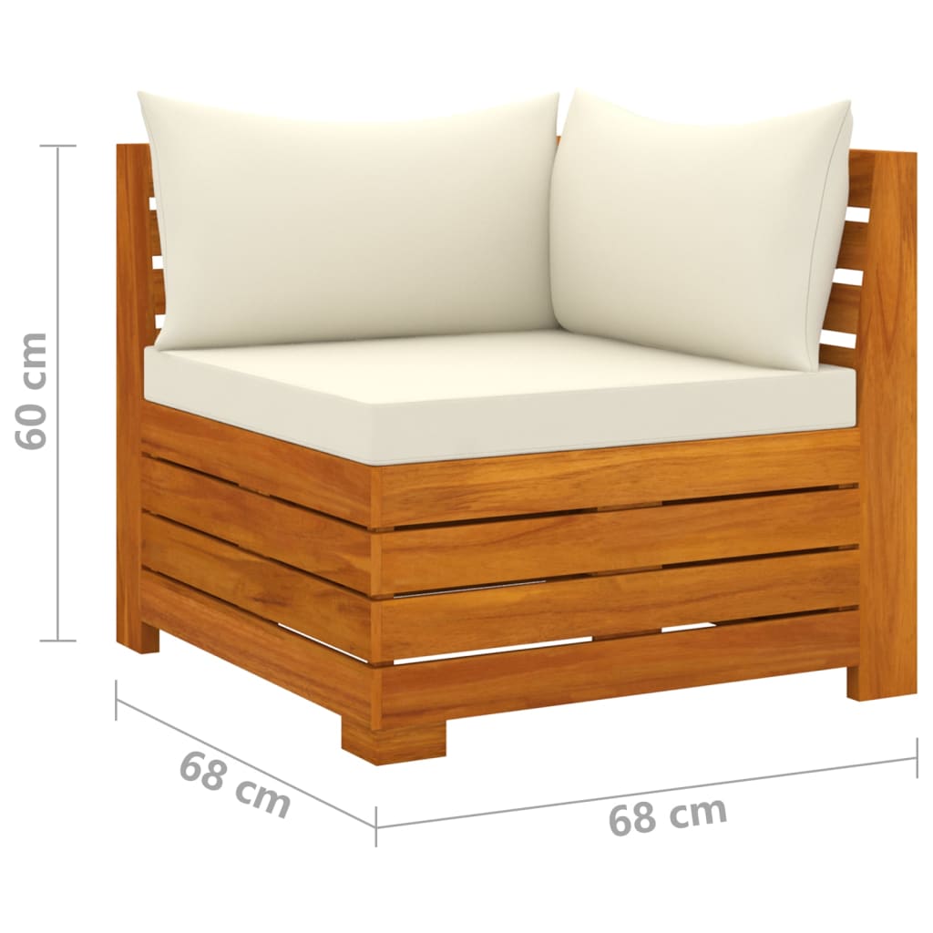 Set mobilier de grădină cu perne, 4 piese, lemn masiv de acacia