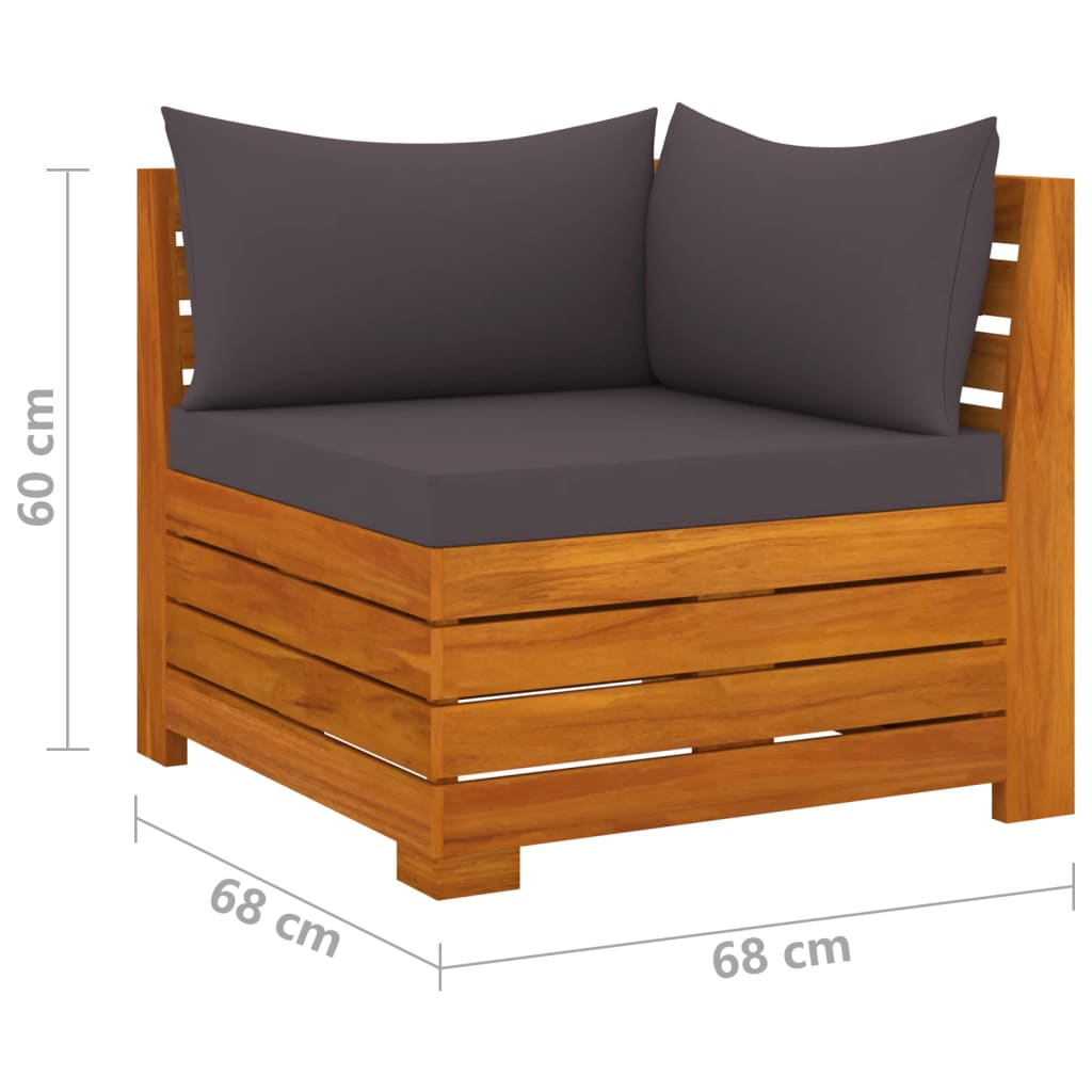 Set mobilier de grădină cu perne, 4 piese, lemn masiv de acacia