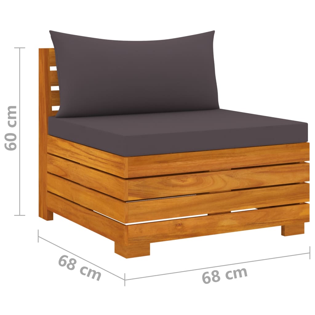 Set mobilier de grădină cu perne, 5 piese, lemn masiv acacia