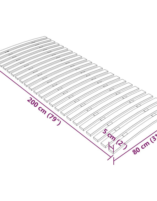 Încărcați imaginea în vizualizatorul Galerie, Bază de pat cu șipci, 24 șipci, 80x200 cm
